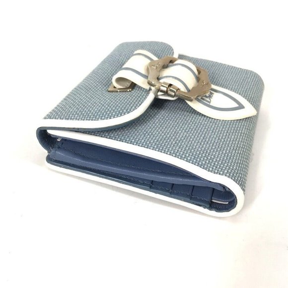 Dior Bicolor logo Double Snap Compact wallet Folded wallet Canvas/Leather blue - Picture 15 of 16